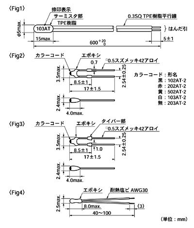サーミスタ ATサーミスタ 図面